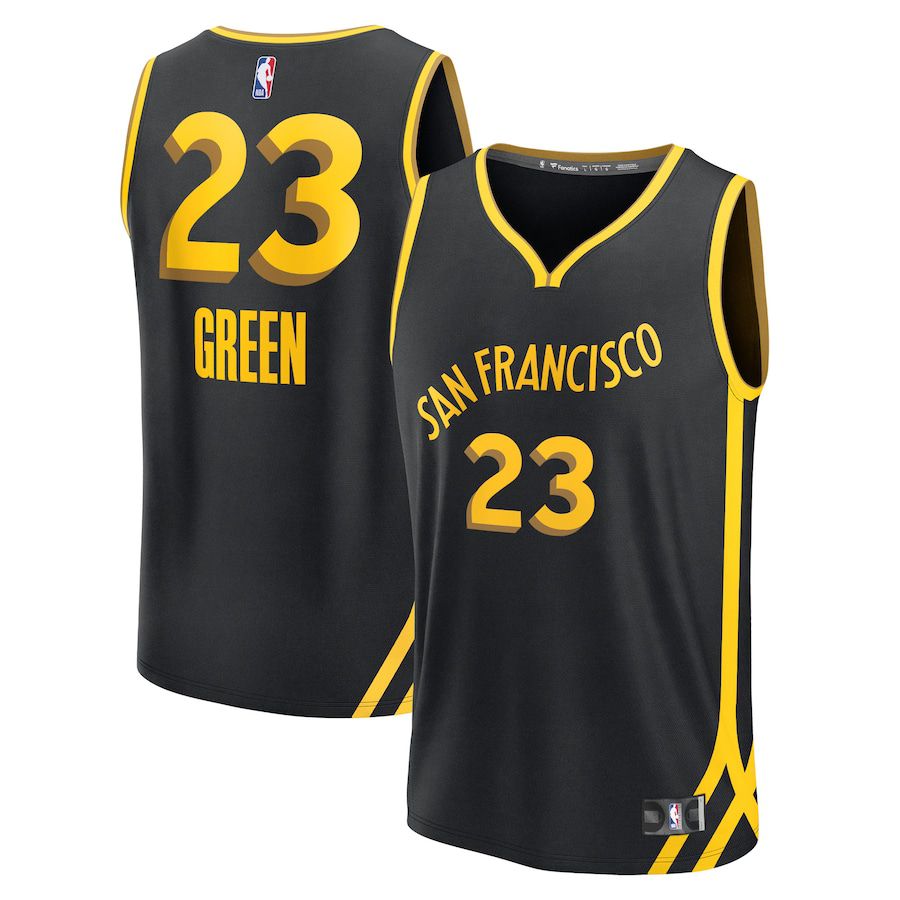 Men Golden State Warriors #23 Draymond Green Fanatics Branded Black City Edition 2023-24 Fast Break NBA Jersey->golden state warriors->NBA Jersey